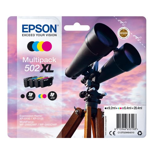 Original Multipack Tinte BKCMY Epson No. 502XL, T02W640