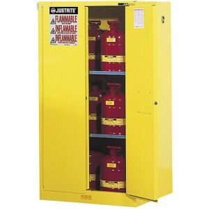 Justrite, Justrite FM-Sicherheitsschrank HxBxT 1651 x 864 x 864 mm, selbstschließende Türen für gewässergefährdende Medien, gelb
