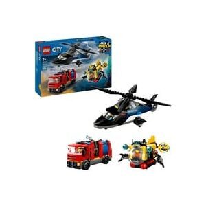 LEGO, 60462 City Kombinationsset mit Hubschrauber, Löschauto und U-Boot, Konstruktionsspielzeug
