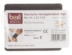bort Handgelenkbandage Velcro 8cm Gr2 -19cm schwar (1 Stück)