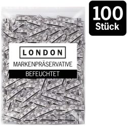 London, London Q600 Feuchte Kondome, Anfängergeeignet, Transparent, Naturkautschuklatex, 100 Stück - Amorana