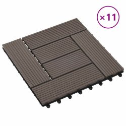 vidaXL Terrassenfliesen 11 Stück WPC 30 x 30 cm 1 qm Dunkelbraun