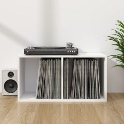 vidaXL Schallplatten-Aufbewahrungsbox Weiß 71×34×36 cm Spanplatte