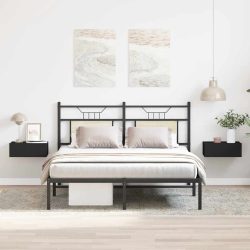 vidaXL Hängende Nachttische 2 Stk. Schwarz 40 x 30 x 15 cm Spanplatte