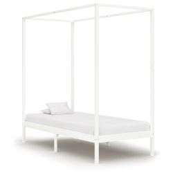Himmelbett-Gestell Weiss Massivholz Kiefer 90 x 200 cm