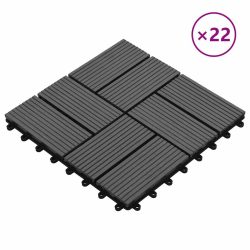 22 Stk. Terrassenfliesen 30 x 30 cm 2 qm WPC Grau