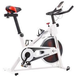 Heimtrainingsrad mit Pulssensoren Weiss und Rot