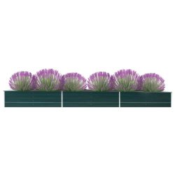 vidaXL Garten-Hochbeet Verzinkter Stahl 480x80x45 cm Grün