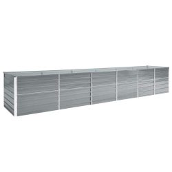 vidaXL Garten-Hochbeet Verzinkter Stahl 480x80x77 cm Grau