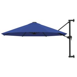 Diverse Hardware, Sonnenschirm Wandmontage mit Metallmast 300 cm Blau