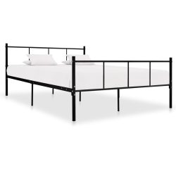 vidaXL Bettgestell Schwarz Metall 160×200 cm