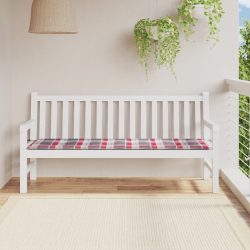 vidaXL Gartenbank-Auflage Rotes Karomuster 180x50x4 cm Stoff