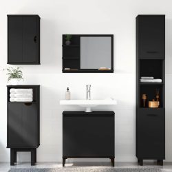 vidaXL Badspiegel Schwarz 60x10,5x45 cm Spanplatte