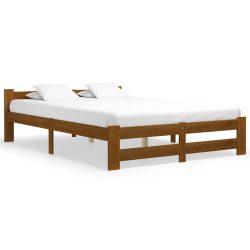 vidaXL Bettgestell Honigbraun Massivholz Kiefer 120x200 cm