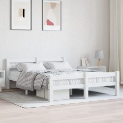 vidaXL Bettgestell Weiß Massivholz Kiefer 120x200 cm