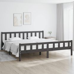 vidaXL Massivholzbett Grau 180x200 cm 6FT Super King