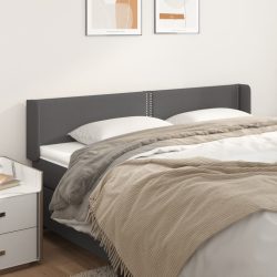 vidaXL Kopfteil mit Ohren Grau 183x16x78/88 cm Kunstleder