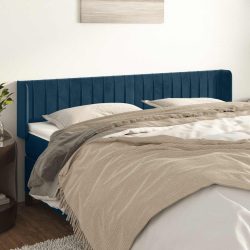 vidaXL Kopfteil mit Ohren Dunkelblau 183x16x78/88 cm Samt