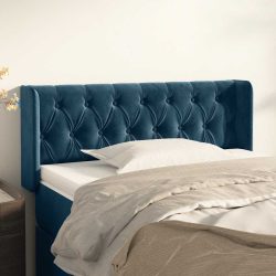 vidaXL Kopfteil mit Ohren Dunkelblau 103x16x78/88 cm Samt