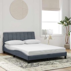 vidaXL, vidaXL Bettgestell mit Kopfteil Dunkelgrau 120x200 cm Samt