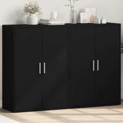 vidaXL Sideboards 2 Stk. Schwarz 60x31x84 cm Holzwerkstoff