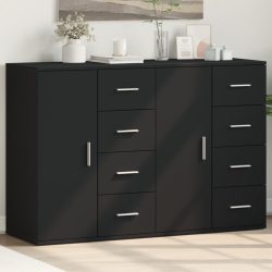 vidaXL Sideboards 2 Stk. Schwarz 59x39x80 cm Holzwerkstoff