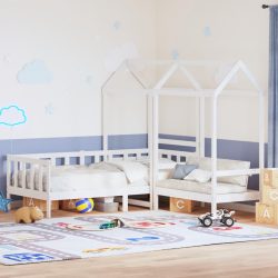 vidaXL Tagesbett und Bank mit Dach Weiß 90x190 cm Kiefernholz