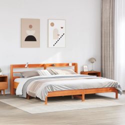 vidaXL Massivholzbett ohne Matratze Wachsbraun 180x200 Kiefernholz