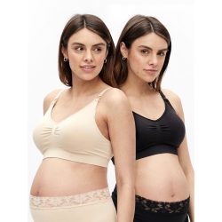 mamalicious Still-BH MLILJA 2er-Pack beige/schwarz