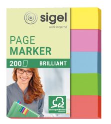 Sigel Haftmarker HN625 5 Block/Pack. Blau, Grün, Gelb, Orange, Pink