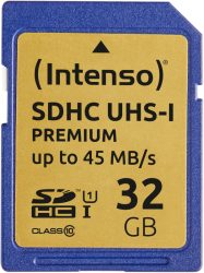 Intenso Premium SDHC-Speicherkarte 32 GB, UHS-I, Class 10 / U1