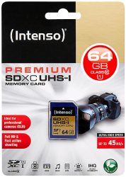 Intenso Premium SDXC-Speicherkarte 64 GB, UHS-I, Class 10 / U1