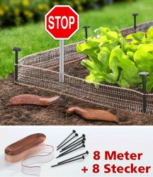 Schnecken Stop, 8 m Kupferband + 8 Erdnägel