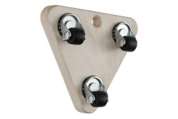 Transportroller aus Multiplexplatte dreieckig, VE 4 Stk LxBxH 134 x 134 x 43 mm