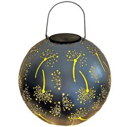 LED-Solar-Laterne mit einem Blumenmotiv, silber
