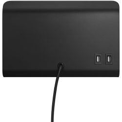 Wandleuchte Roomi mit Ablage und USB, schwarz