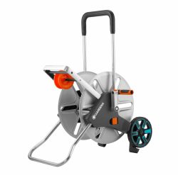 Gardena AquaRoll L Easy Metall - Metall-Schlauchwagen (Grau/Blau/Orange)
