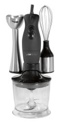 Clatronic SMS3190 Stabmixer 200 W mit Zerkleinereraufsatz, Schneebesenaufsatz, mit Mixbecher Schwarz