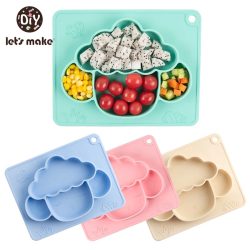 Baby Food Grade Silicone Feeding Set Baby Dishes Sheep Shape Waterproof Non-slip Feeding Silicone Tableware Children’s Products