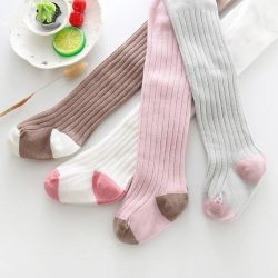 Newborn Warm Stripe Soft Cotton Baby Girl Tights Infant Solid Leg Warmers Pantyhose Baby Breathable Comfortable Stockings