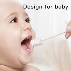 30Pcs Disposable Baby Toothbrush Paper Rod Handle Tongue Cleaner Gauze Cleaner Independent Package Tongue Brush Baby Care