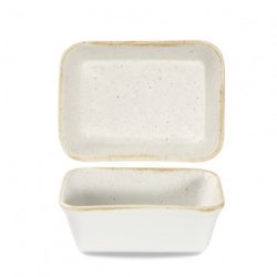 12x Stonecast Weiss gespr. Gratinform rechteckig 16x12cm H: 5cm
