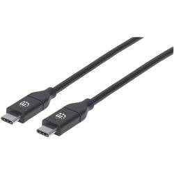 Manhattan USB 2.0 Anschlusskabel [1x USB 2.0 Stecker C - 1x USB 2.0 Stecker C] 2 m Schwarz