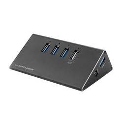 LC-Power LC-HUB-ALU-2B-4 - 4-Port USB3-Hub / 1-Port Ladefunktion 2.4A - Schwarz
