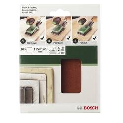 Bosch Accessories 2609256B15 Schwingschleifpapier ungelocht Körnung 60 (L x B) 140 mm x 115 mm 10 St.