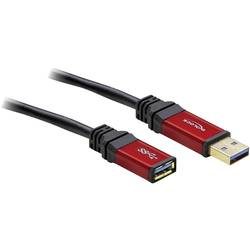 Delock USB 3.0 Verlängerungskabel [1x USB 3.0 Stecker A - 1x USB 3.0 Buchse A] 1 m Rot, Schwarz vergoldete