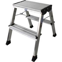 KRAUSE, KRAUSE Alu-Klapptritt mit Rollen 2 x 2 Stufen, natur