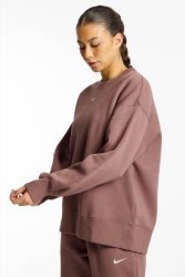 Nike Phoenix Fleece Damen Pullover Braun, Damen, Größe: L