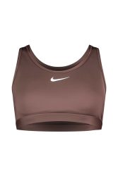 Nike Swoosh Padded Medium Damen Sport-BH Braun, Damen, Größe: L