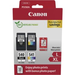 Canon PG-540L/CL-541XL Photo Value Pack - Glänzend - 2er-Pack - Hohe Ergiebigkeit - Schwarz, Farbe (Cyan, Magenta, Gelb) - original